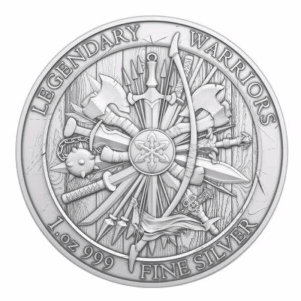 20 x 1oz Achilles Legendary Warriors .999 Silver BU Rounds - Image 2