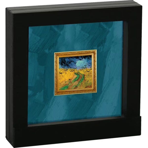 2023 $1 Vincent Van Gogh - Wheatfield With Crows 1oz Silver Proof Gilded Coin - Image 3