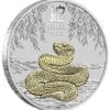 2025 $1 Year of the Snake Lunar Series III 1oz Silver Gilded Cased Coin - Image 2