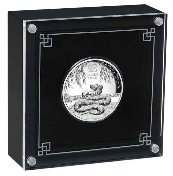 2025 $1 Lunar Series III Year of the Snake 1oz Silver Proof High Relief Coin - Image 4