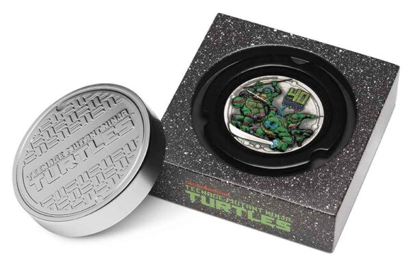 2024 $2 TMNT 40th Anniversary 2oz Silver Antiqued Coloured Coin - Image 5