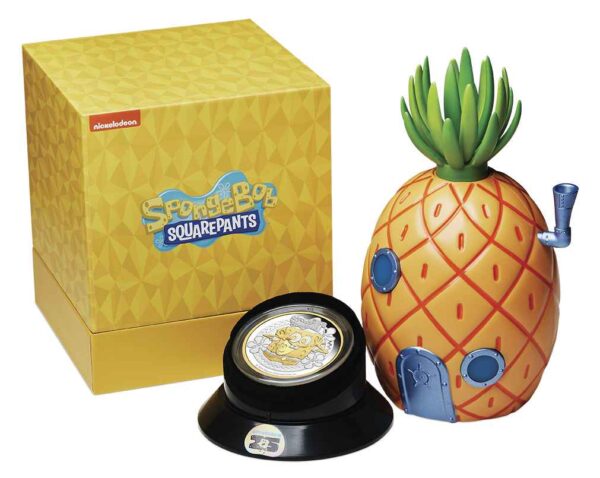 2024 $2 SpongeBob SquarePants 2oz Silver Proof Gilded Pineapple Coin - Image 5