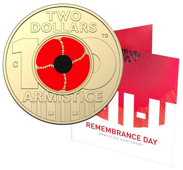 2018 $2 Armistice Centenary Remembrance Day C Mint Mark Coin On Card