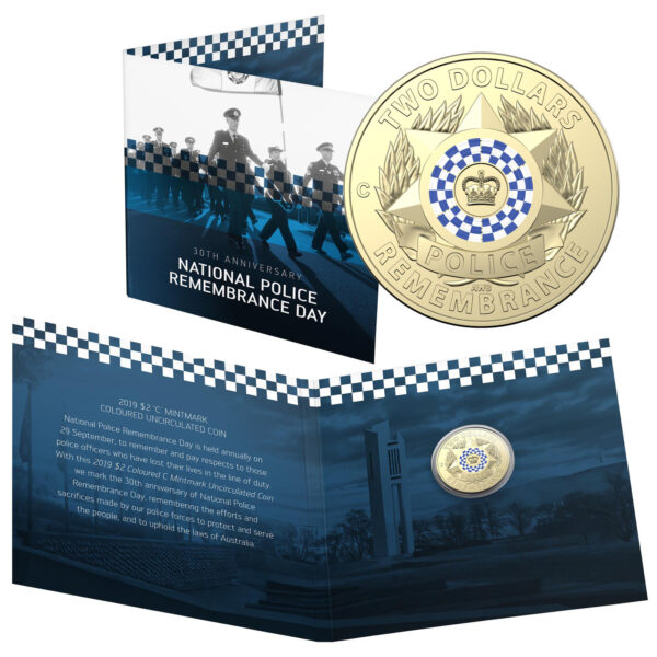 2019 $2 National Police Remembrance C Mint Mark Coin On Card