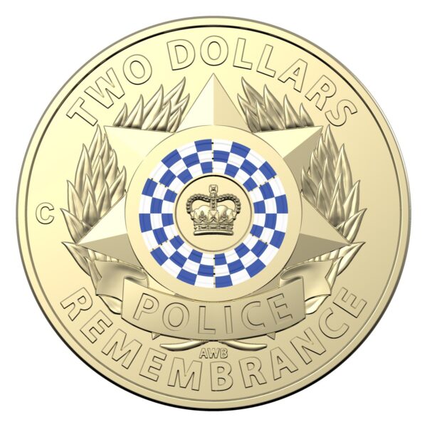 2019 $2 National Police Remembrance C Mint Mark Coin On Card - Image 3