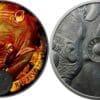 2020 Burning Rhino 1oz Silver Coloured Ruthenium South Africa Coin