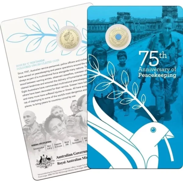 2022 $2 75th Anniversary Peacekeeping C Mint Mark Card - Image 2