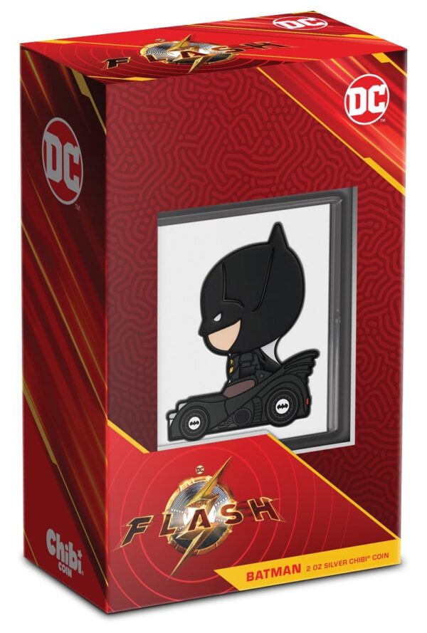 2023 $5 DC Comics The Flash Batman ’89 MEGA Chibi 2oz Silver Coin - Image 3