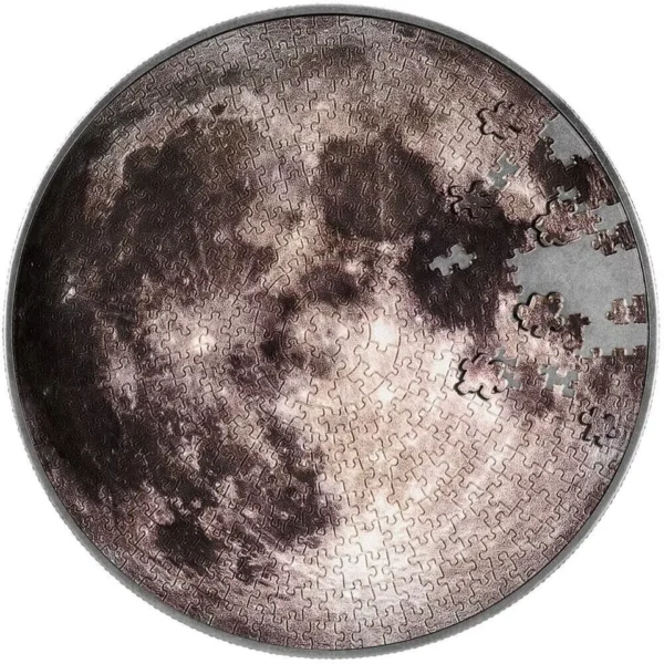 2023 Moon Puzzle 1oz Silver & 4.5oz Copper Coin - Image 2