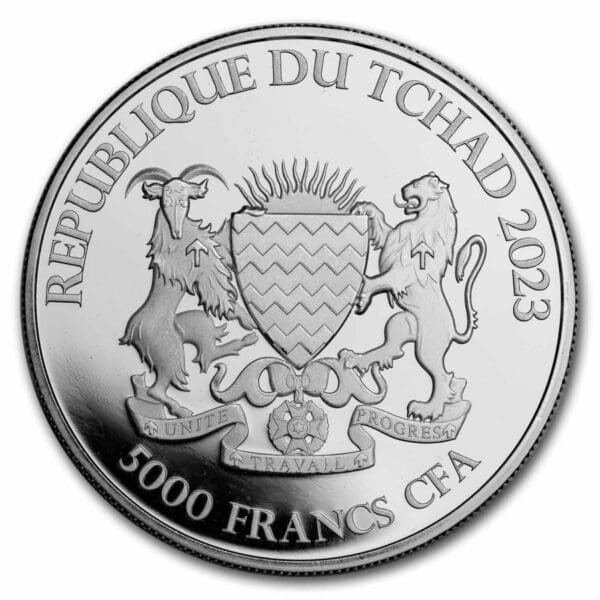 2023 Goddess Europa 5000 Francs CFA 1oz Silver Tokelau Coin - Image 2