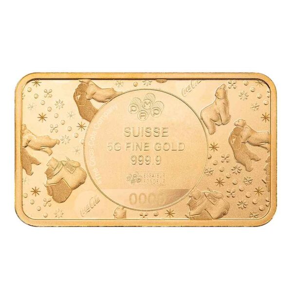 2024 PAMP Suisse Coca-Cola Polar Bear 5g Gold Bar in Card - Image 8