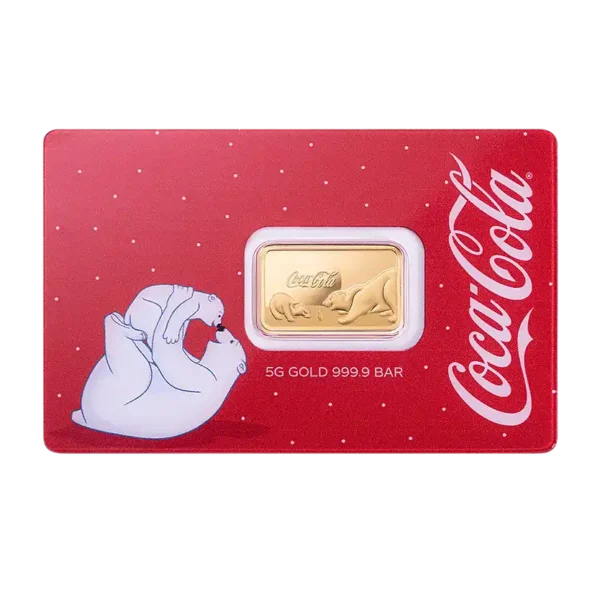 2024 PAMP Suisse Coca-Cola Polar Bear 5g Gold Bar in Card - Image 3