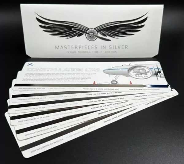 2008-2010 Flying Through Time Masterpieces in Silver 7oz Silver Proof Coin Set - Image 9