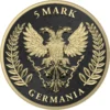 2020 5 Mark Lady Germania Space Black 1oz Colored Silver Coin - Image 2