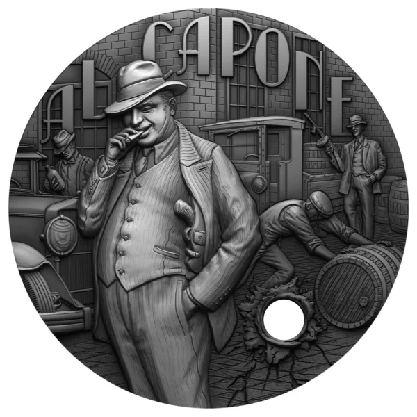 2021 $5 Al Capone The Gangsters 2oz Silver Gilded Coin