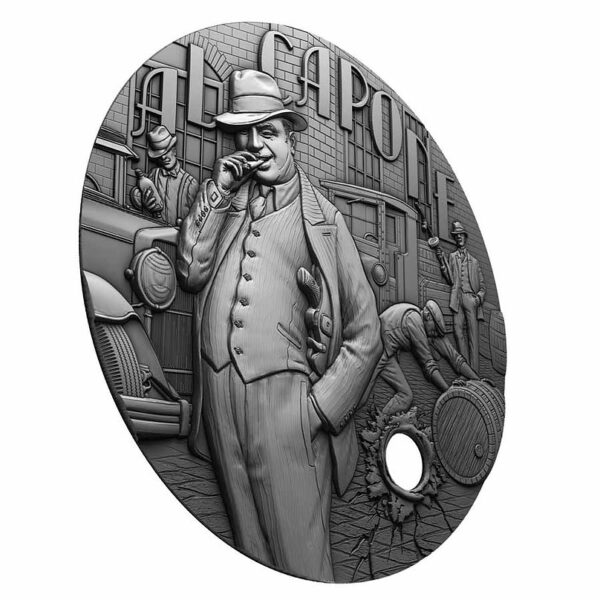 2021 $5 Al Capone The Gangsters 2oz Silver Gilded Coin - Image 4