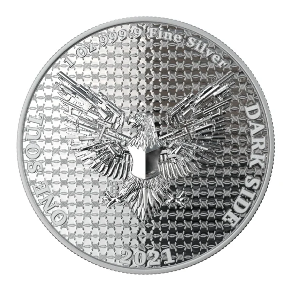 2021 The Liberator The Dark Side Silver Sterling Skull 1oz Silver Coin - Image 2