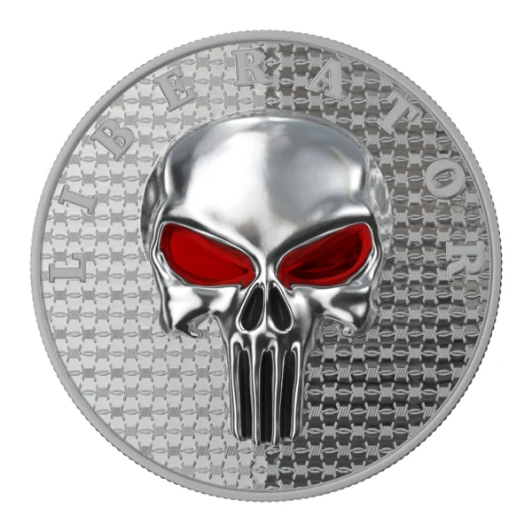2021 The Liberator The Dark Side Silver Sterling Skull 1oz Silver Coin