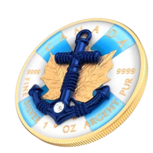 2023 $5 The Anchor 1oz Silver Maple Leaf Gilded Coin