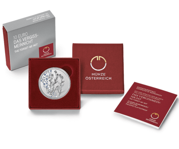 2023 €10 The Language of Flowers The Forget-Me-Not Silver Coin - Image 3