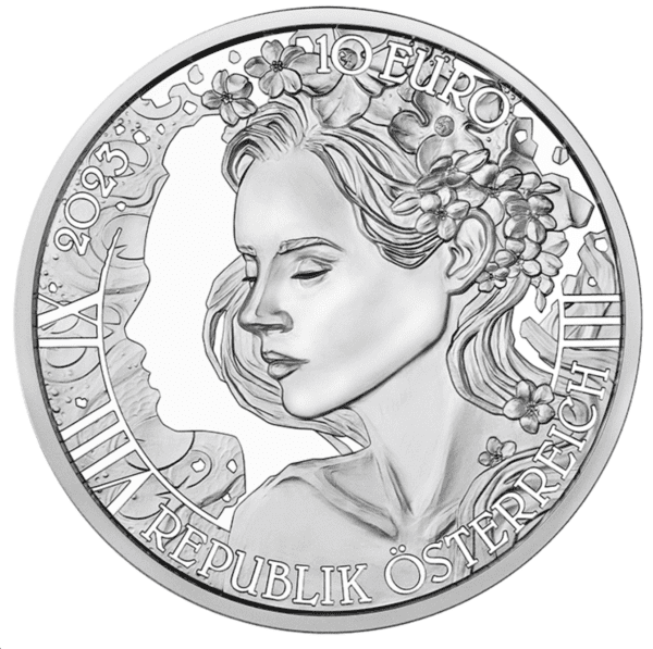 2023 €10 The Language of Flowers The Forget-Me-Not Silver Coin - Image 2