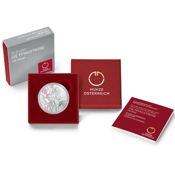 2024 €10 Language of Flowers Series - Peony 1/2oz Silver Coin - Image 3