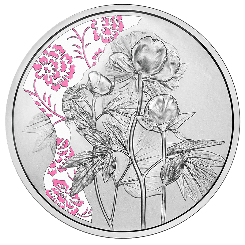 2024 €10 Language of Flowers Series - Peony 1/2oz Silver Coin