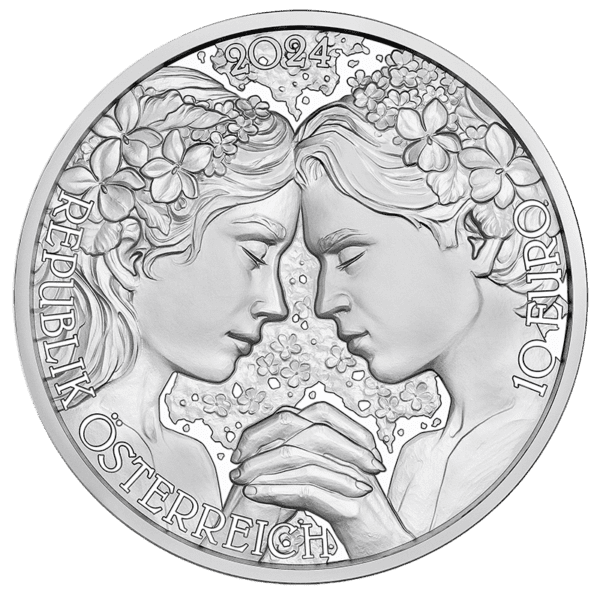 2024 €10 The Language of Flowers Series - Violet Silver Coin - Image 2