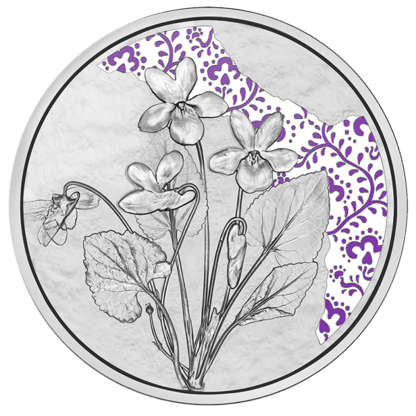 2024 €10 The Language of Flowers Series - Violet Silver Coin