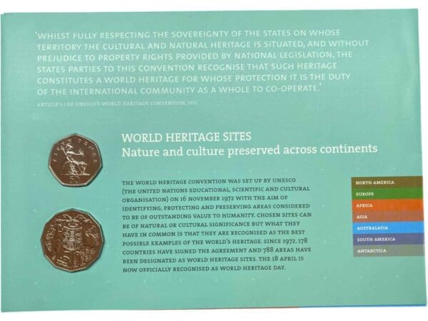 2005 World Heritage Sites Royal Australian Mint & Royal Mint PNC - Image 3