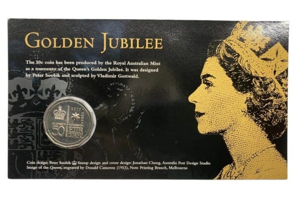2002 50c QEII Accession Golden Jubilee PNC - Image 3