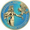 2020 5 Mark Lady Germania Space Blue & Gilded 1oz Silver Coin