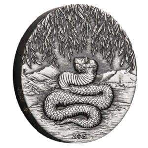 2025 $2 Year of the Snake Australian Lunar Series III 2oz Silver Antiqued Coin