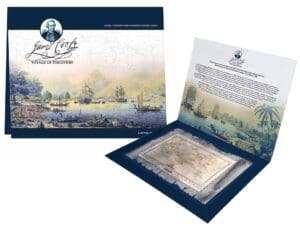 2020 $5 Captain Cook Map Shaped Foil Cook Islands Silver Note