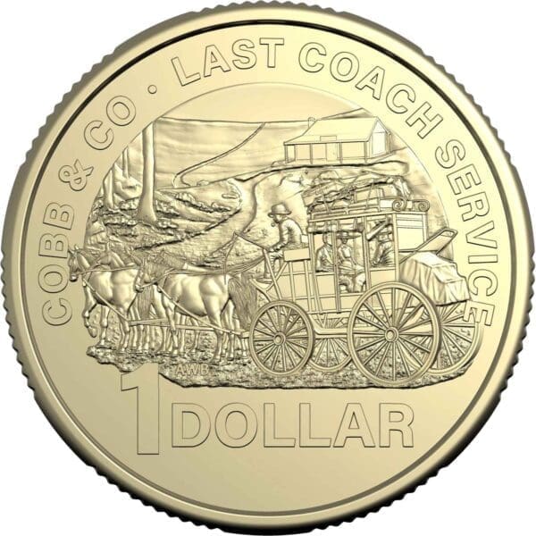 2024 $1 Centenary of Cobb & Co Last Coach Coloured Carded Coin - Image 2