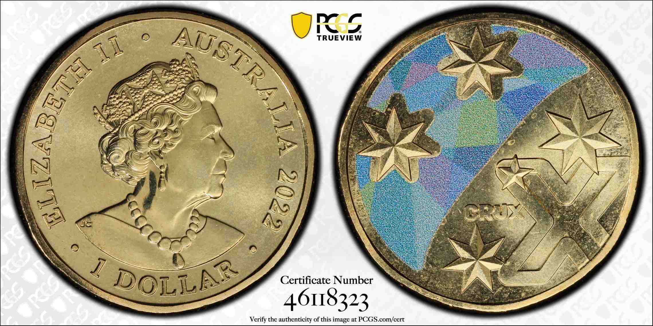 MS67 2022 $1 Great Crux X Australian Coin Hunt Coloured Coin