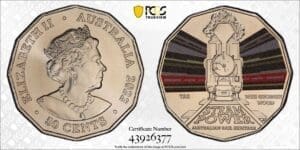 MS69 2022 50c Wee Georgie Wood N.Mount Farrell Mine Australian Rail Heritage