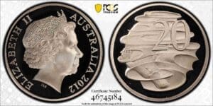 PR69DCAM 2012 20c Australian Platypus Proof Coin