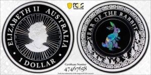 PR70DCAM 2023 $1 Australian Opal Lunar Series Rabbit 1oz Silver Proof Coin