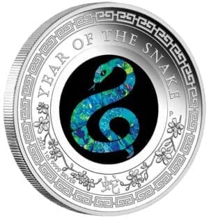 2025 $1 Australia Lunar Year of the Snake Opal 1oz Silver Proof Coin