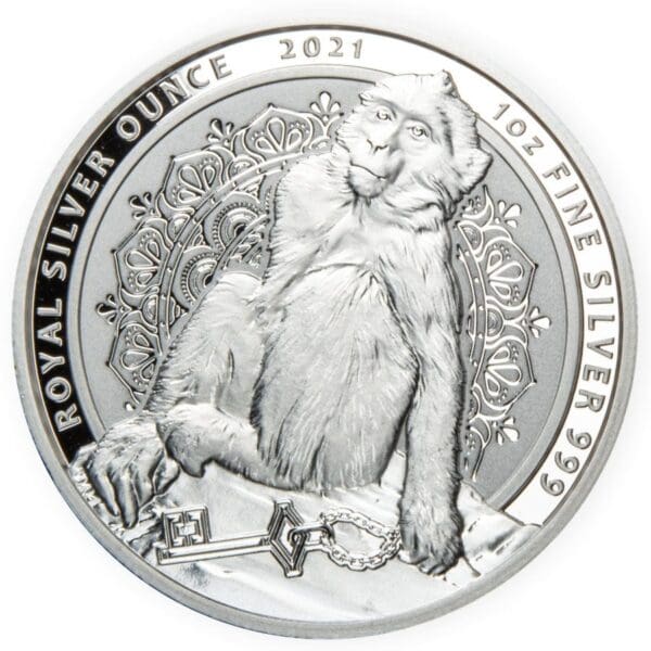 2021 £2 The Barbary Macaque 1oz Silver BU Gibraltar Coin