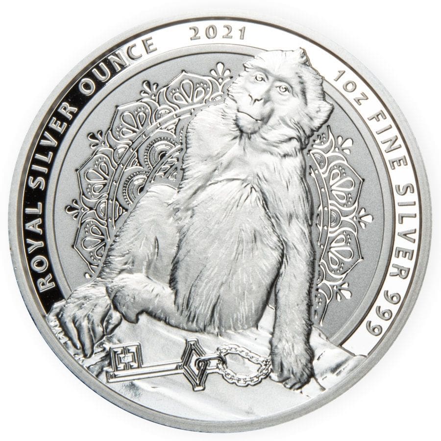 2021 £2 The Barbary Macaque 1oz Silver BU Gibraltar Coin