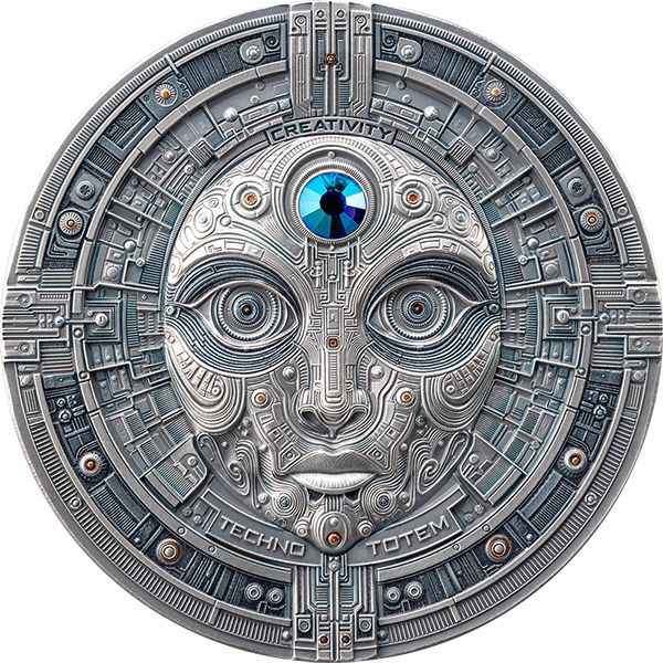 2025 The Creator Techno Totem United Crypto States 2oz Proof Silver Coin