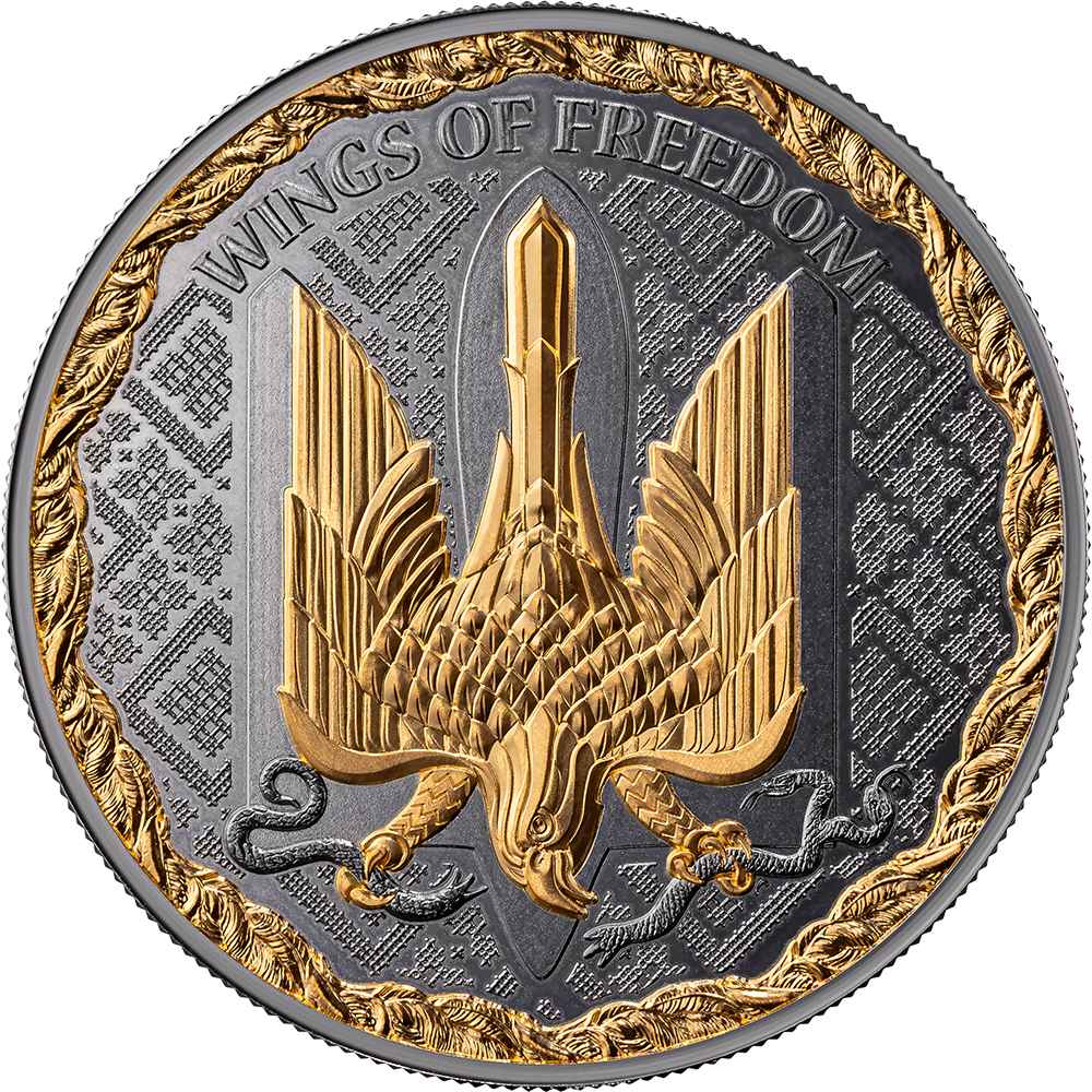 2025 The Wings of Freedom United Crypto States 1oz Proof Silver Gilded Coin