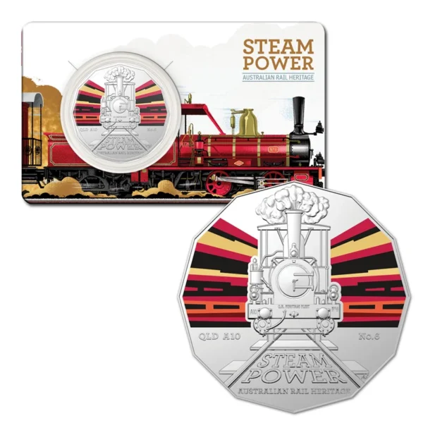 2022 50c Australian Steam Train Coins - 7 Coin Set - Image 7