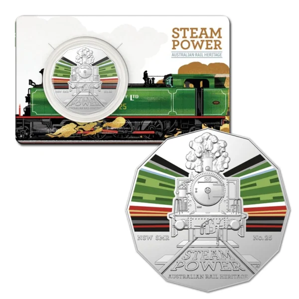 2022 50c Australian Steam Train Coins - 7 Coin Set - Image 6