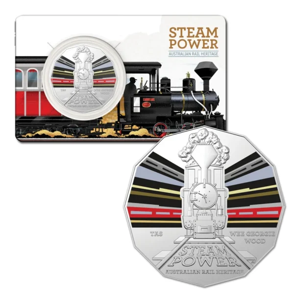 2022 50c Australian Steam Train Coins - 7 Coin Set - Image 5