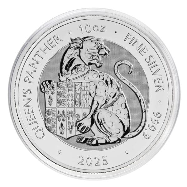 2025 £10 10oz Silver Panther - The Queen’s Beasts Tudor Bullion Round