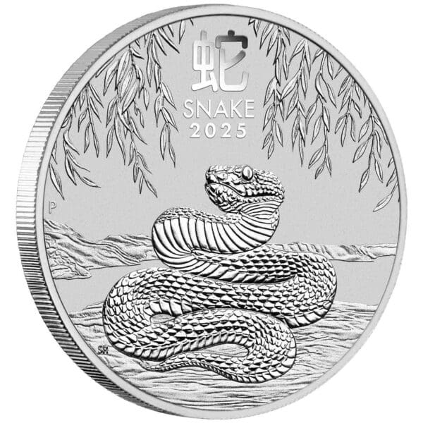 2025 $8 Year of the Snake Lunar Series III 5oz Silver Bullion Coin - Image 2