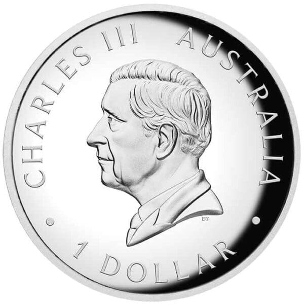 2025 $1 Australian Kangaroo 1oz Silver Proof Coloured High Relief Coin - Image 3